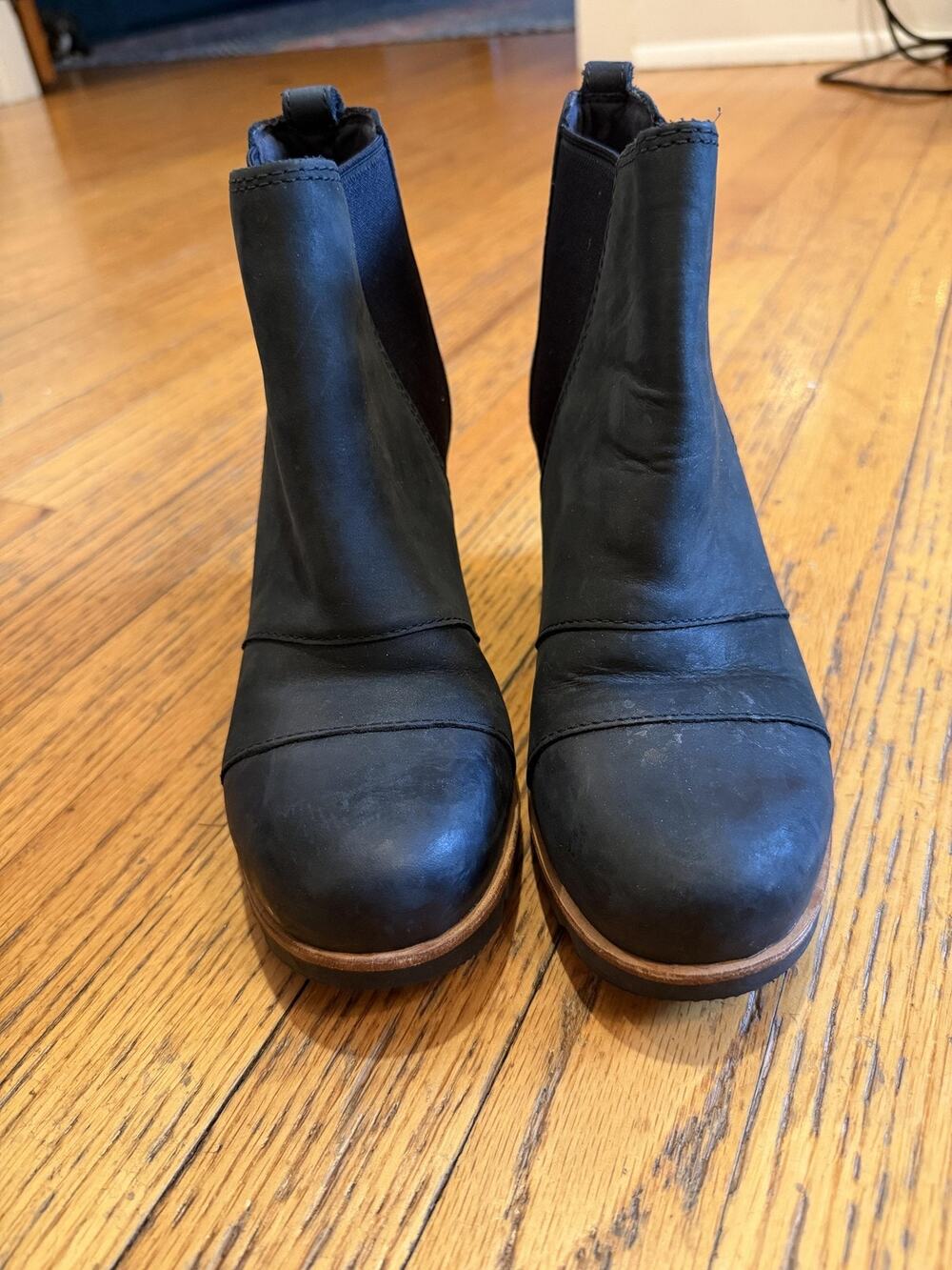 Sorel Boots Womens Size 7 Black Joan Of Arctic Wedge II Chelsea Waterproof
